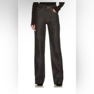 WEWOREWHAT Dark Blue Black High Rise Dad Jeans Raw Wide Leg Hem Women’s 29 NWT